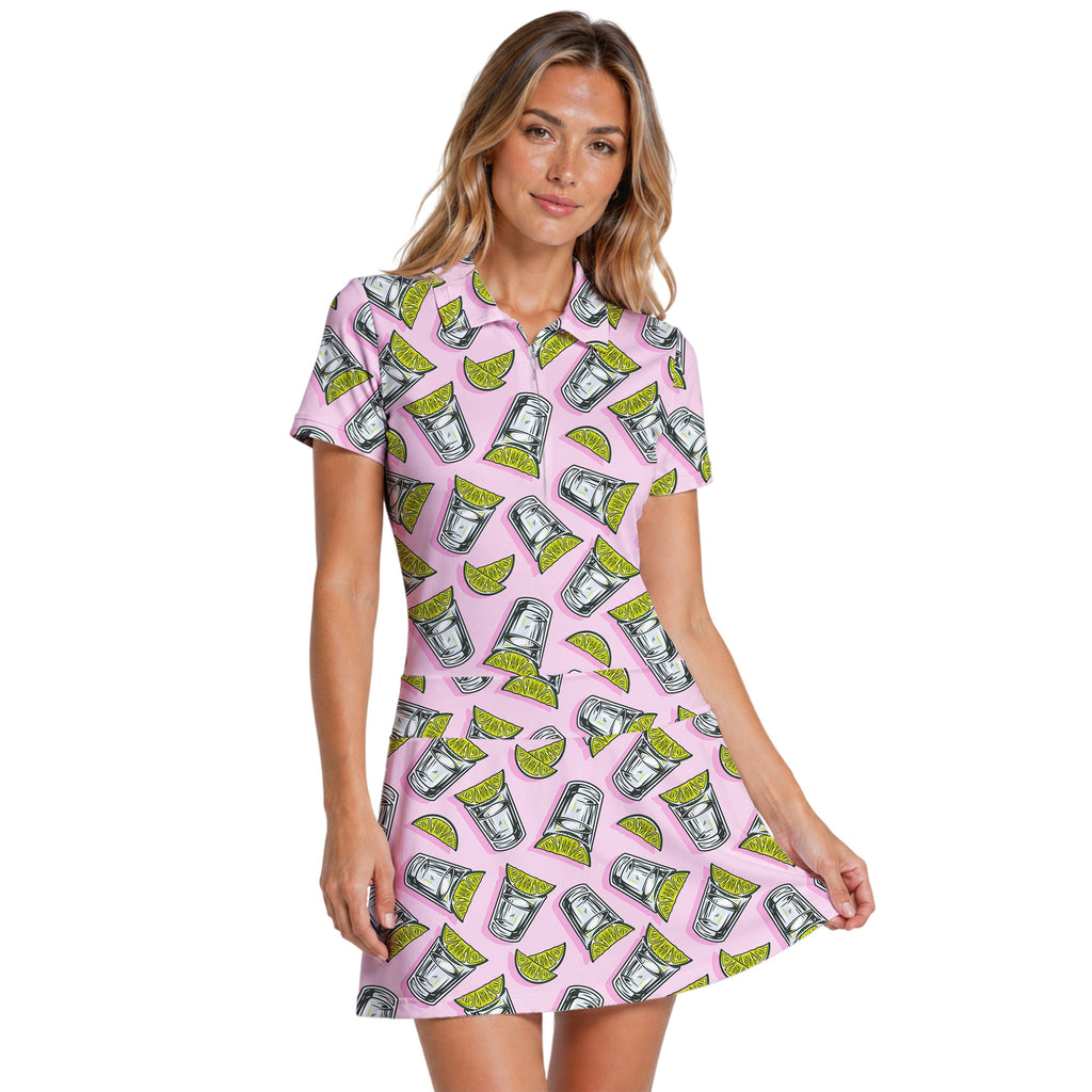 Cocktail Tequila With Lime Short Sleeve Dress