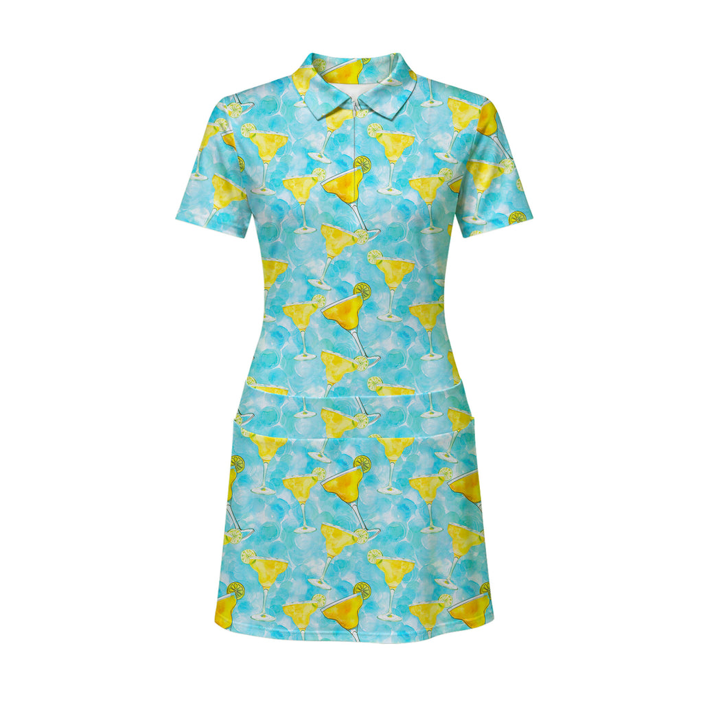 Margarita Cocktail Hello Summer Short Sleeve Dress