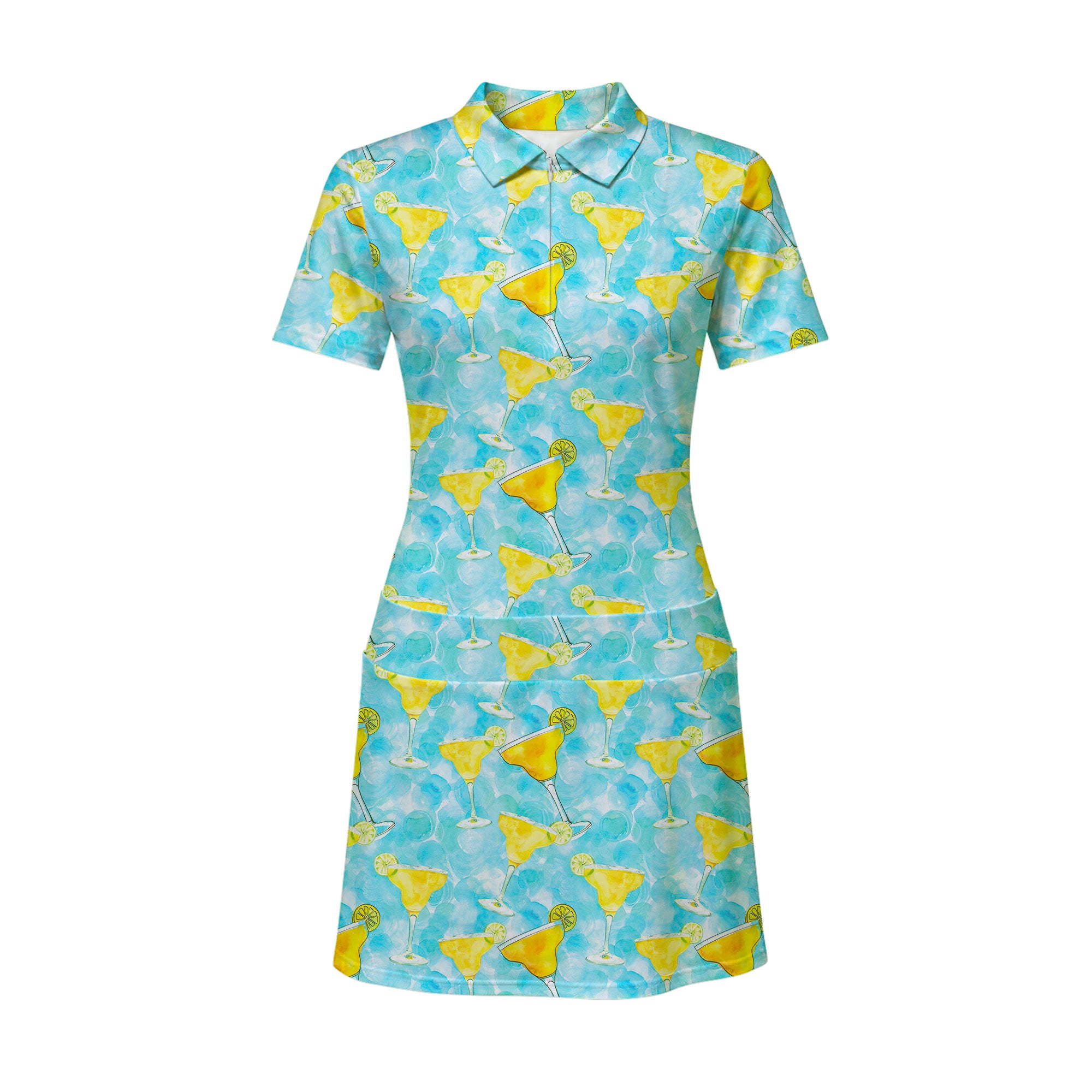 Margarita Cocktail Hello Summer Short Sleeve Dress