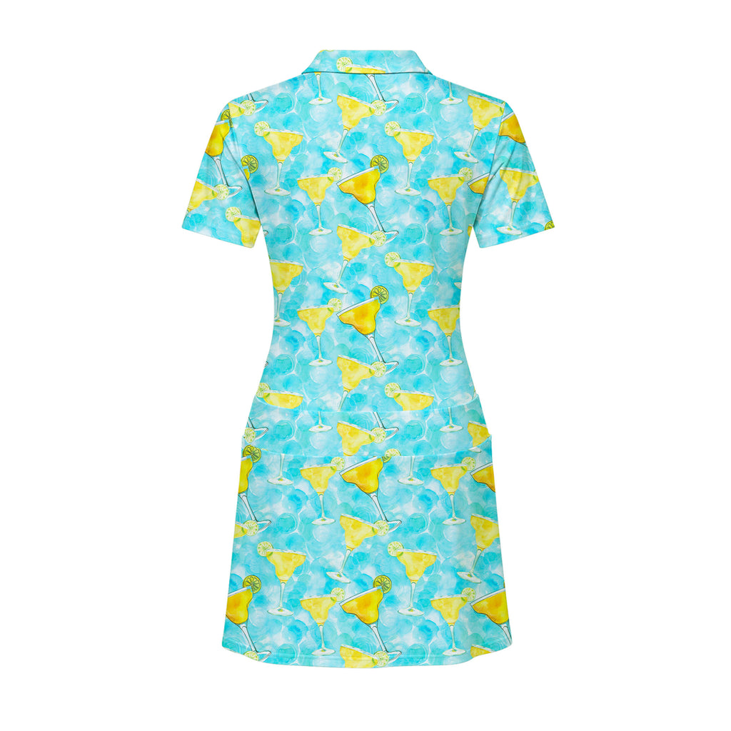 Margarita Cocktail Hello Summer Short Sleeve Dress