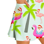 Amazing Santa Claus Flamingo On The Beach Short Sleeve Dress