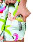 Amazing Santa Claus Flamingo On The Beach Short Sleeve Dress