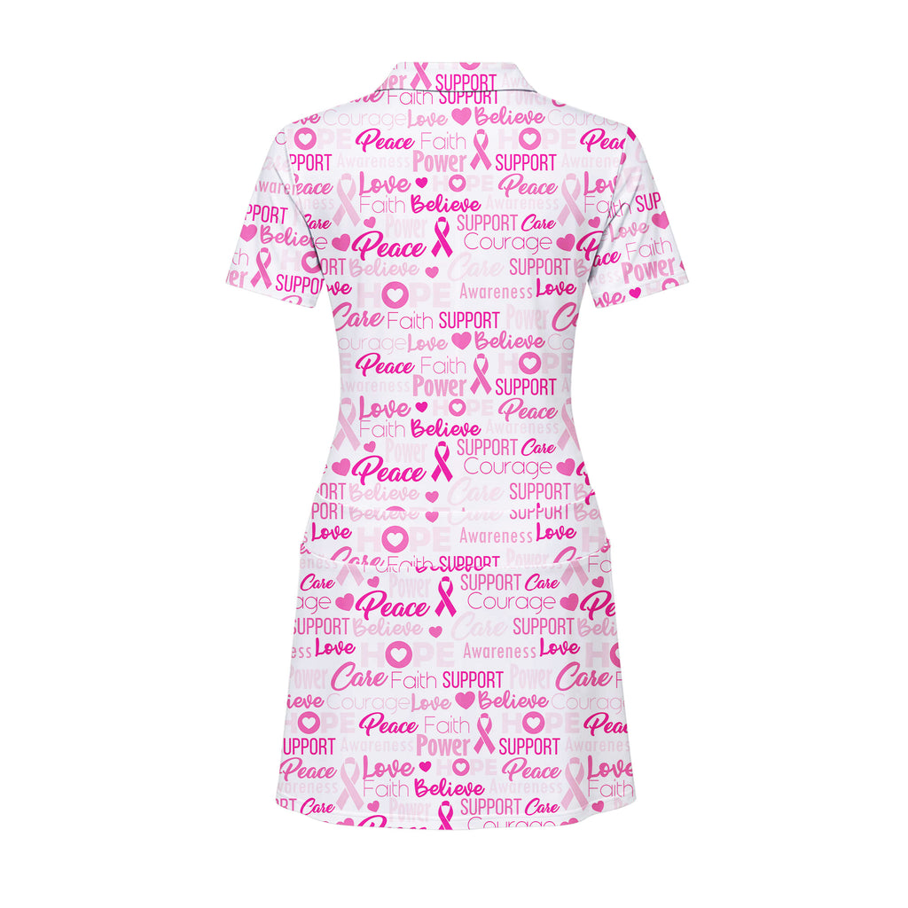 Be Strong Pink Short Sleeve Dress