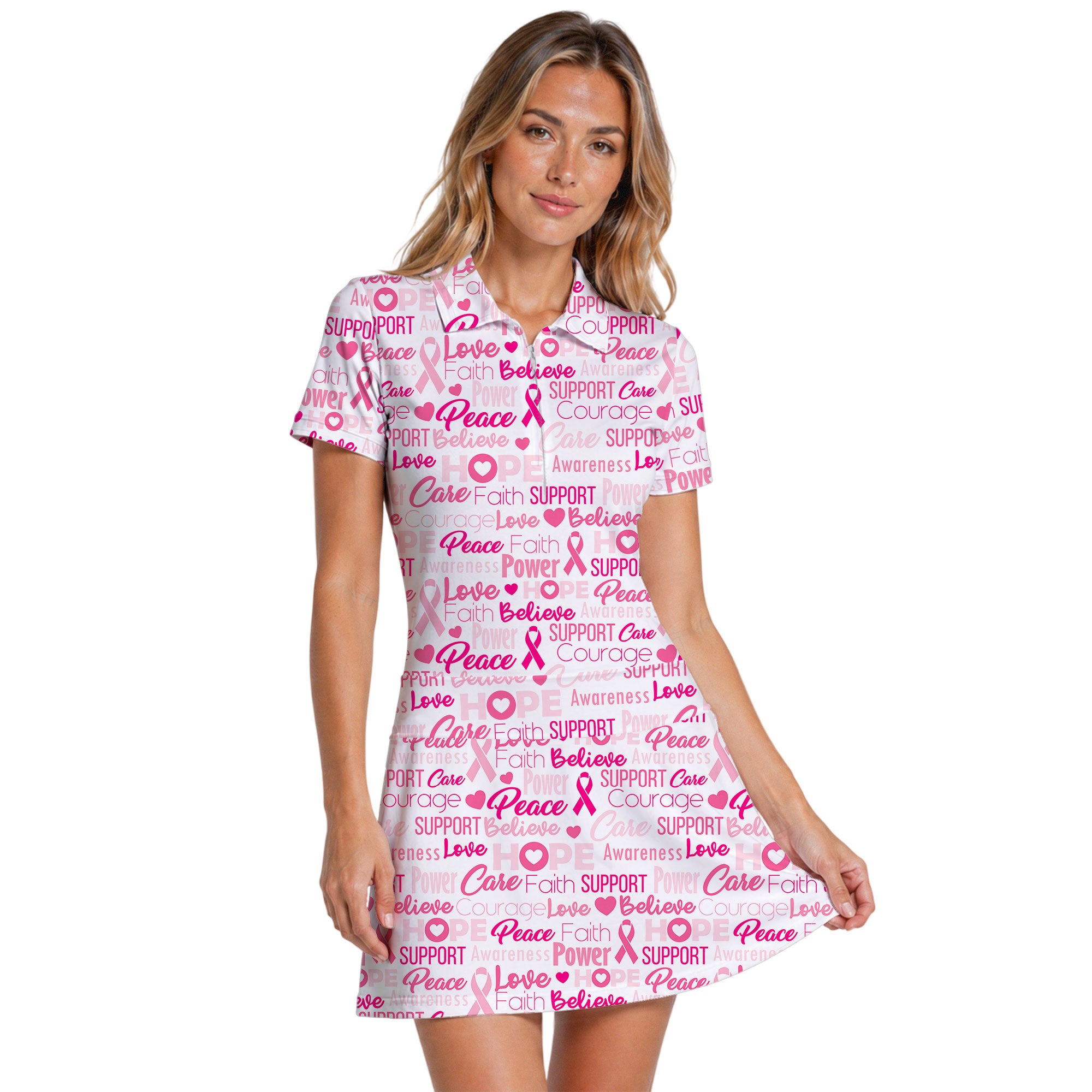 Be Strong Pink Short Sleeve Dress