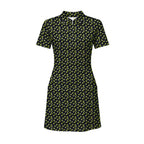 19th Hole Margarita Cocktail Slice Lime women's short sleeve golf dress in Black, front flat lay