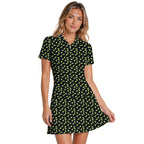 19th Hole Margarita Cocktail Slice Lime golf dress in Black on a golfer, front view