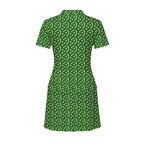 19th Hole Margarita Cocktail Slice Lime women's short sleeve golf dress in Green, back flat lay