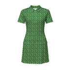 19th Hole Margarita Cocktail Slice Lime women's short sleeve golf dress in Green, front flat lay