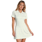 19th Hole Margarita Cocktail Slice Lime golf dress in White on a golfer, front view
