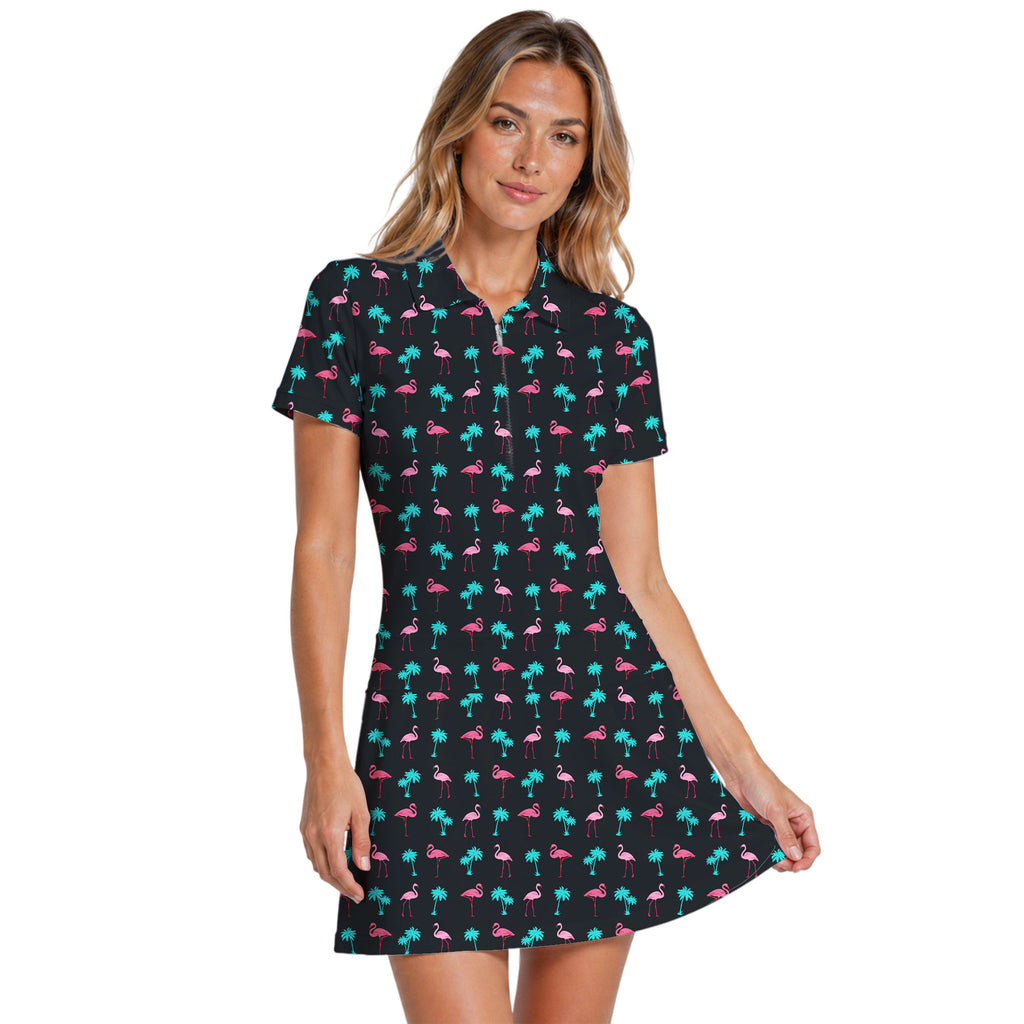 Flamingo Short Sleeve Dress