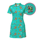 Parrot Drives Golf Cart Short Sleeve Dress