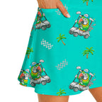 Parrot Drives Golf Cart Short Sleeve Dress