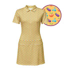A Taste of Eggplant & Peach Short Sleeve Dress