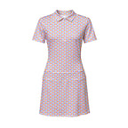 A Taste of Eggplant & Peach Short Sleeve Dress