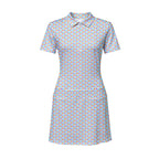 A Taste of Eggplant & Peach Short Sleeve Dress