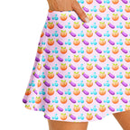 A Taste of Eggplant & Peach Short Sleeve Dress