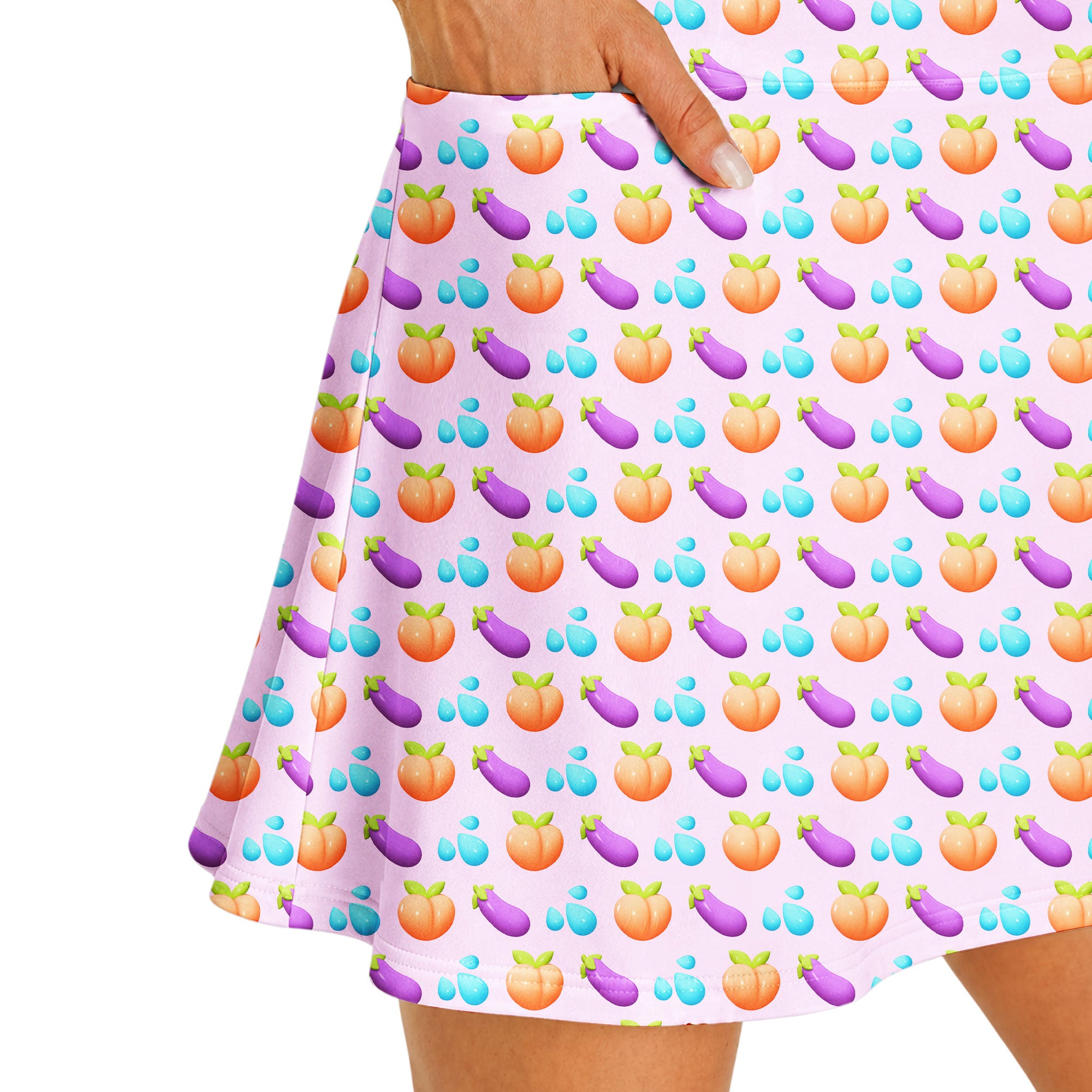 A Taste of Eggplant & Peach Short Sleeve Dress