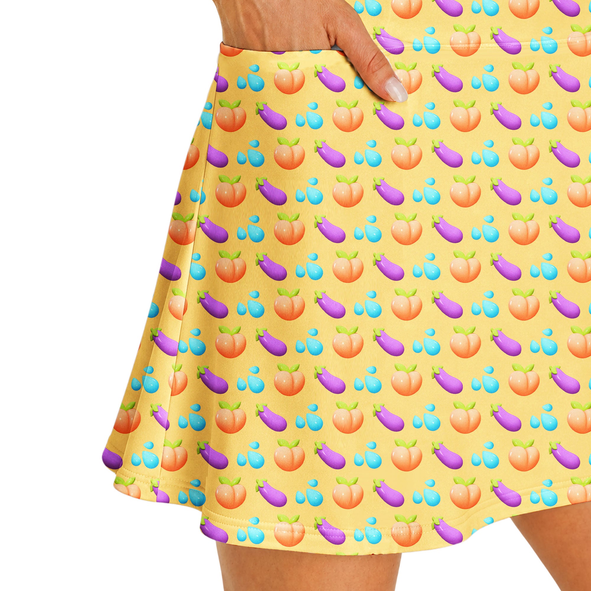 A Taste of Eggplant & Peach Short Sleeve Dress
