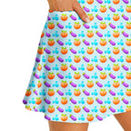 A Taste of Eggplant & Peach Short Sleeve Dress