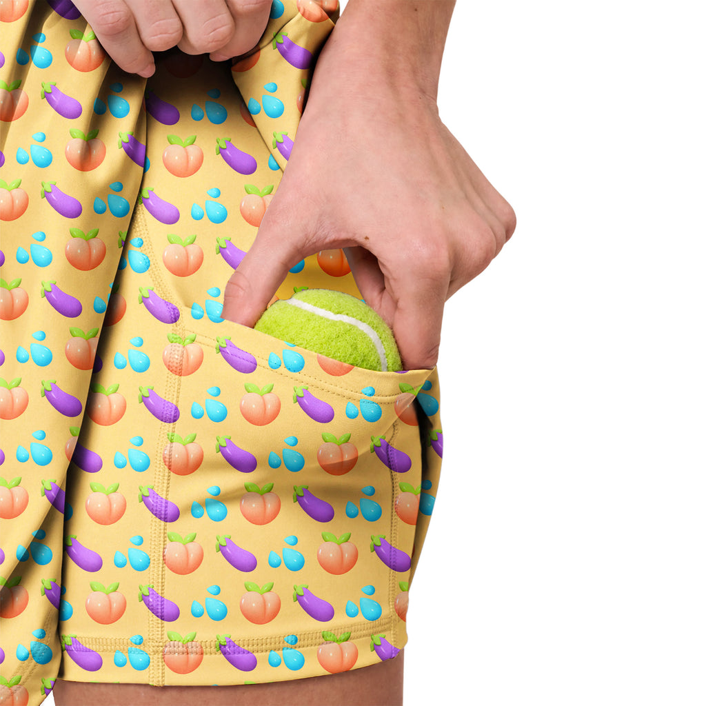 A Taste of Eggplant & Peach Short Sleeve Dress