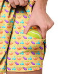 A Taste of Eggplant & Peach Short Sleeve Dress