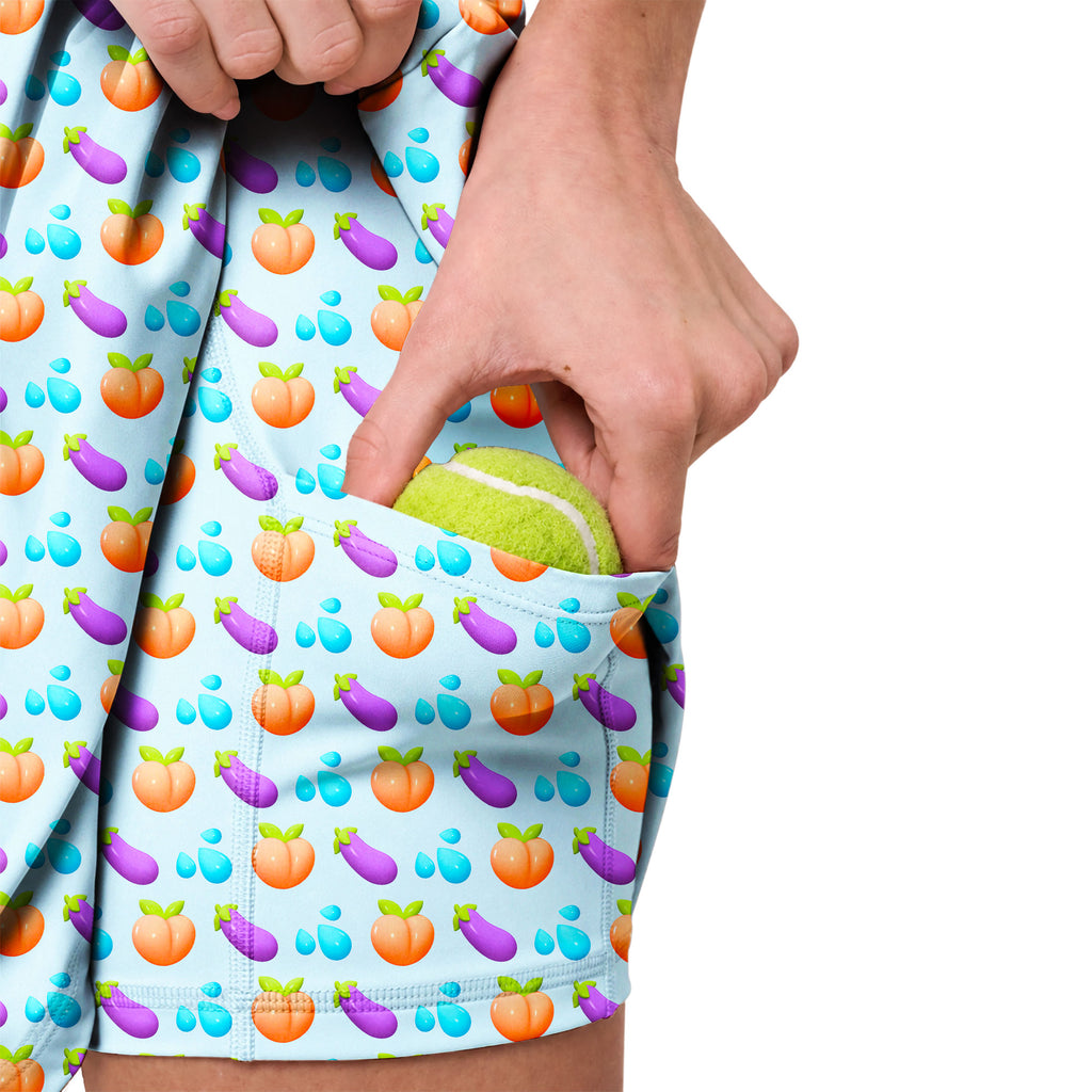 A Taste of Eggplant & Peach Short Sleeve Dress