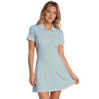 A Taste of Eggplant & Peach Short Sleeve Dress