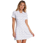 Stick Figures Playing Golf Short Sleeve Dress