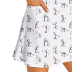 Stick Figures Playing Golf Short Sleeve Dress