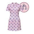 Funny Golf Stick Figures Pink Palm Tree Short Sleeve Dress