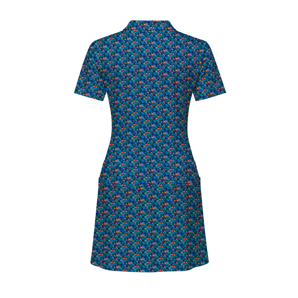 Floral Flamingo Short Sleeve Dress