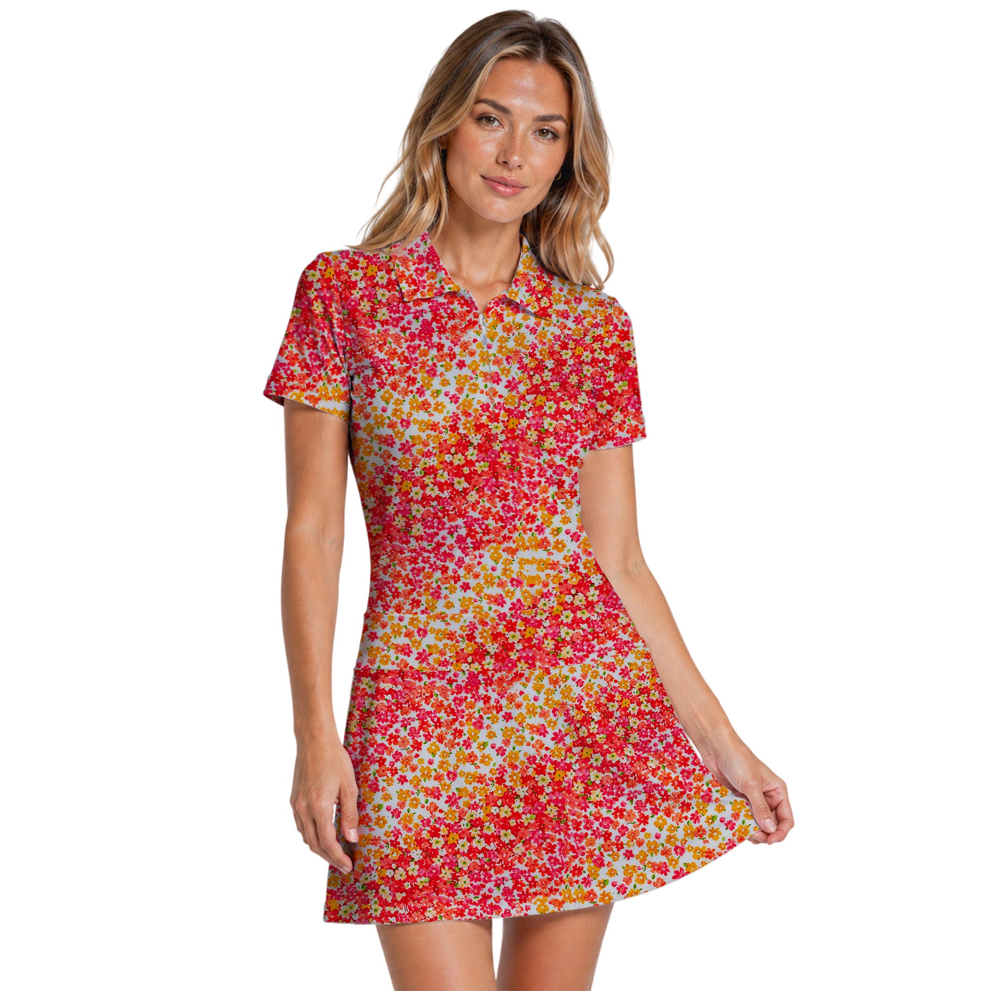 Azaleas Floral Short Sleeve Dress