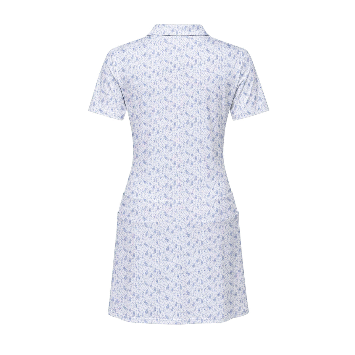 The Bluebonnets women's short sleeve golf dress, back flat lay