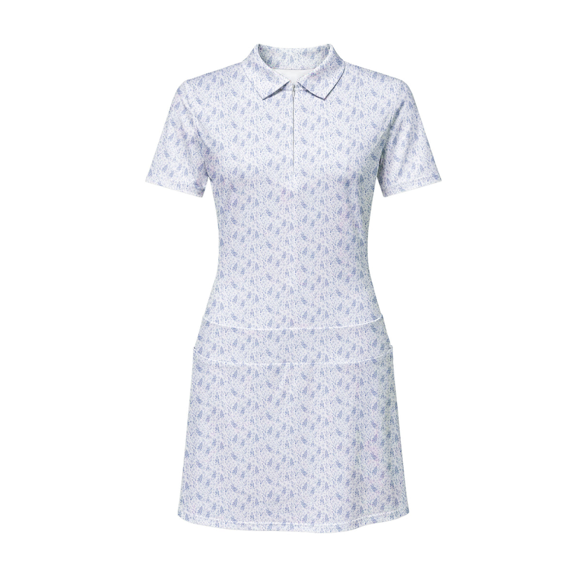 The Bluebonnets women's short sleeve golf dress, front flat lay