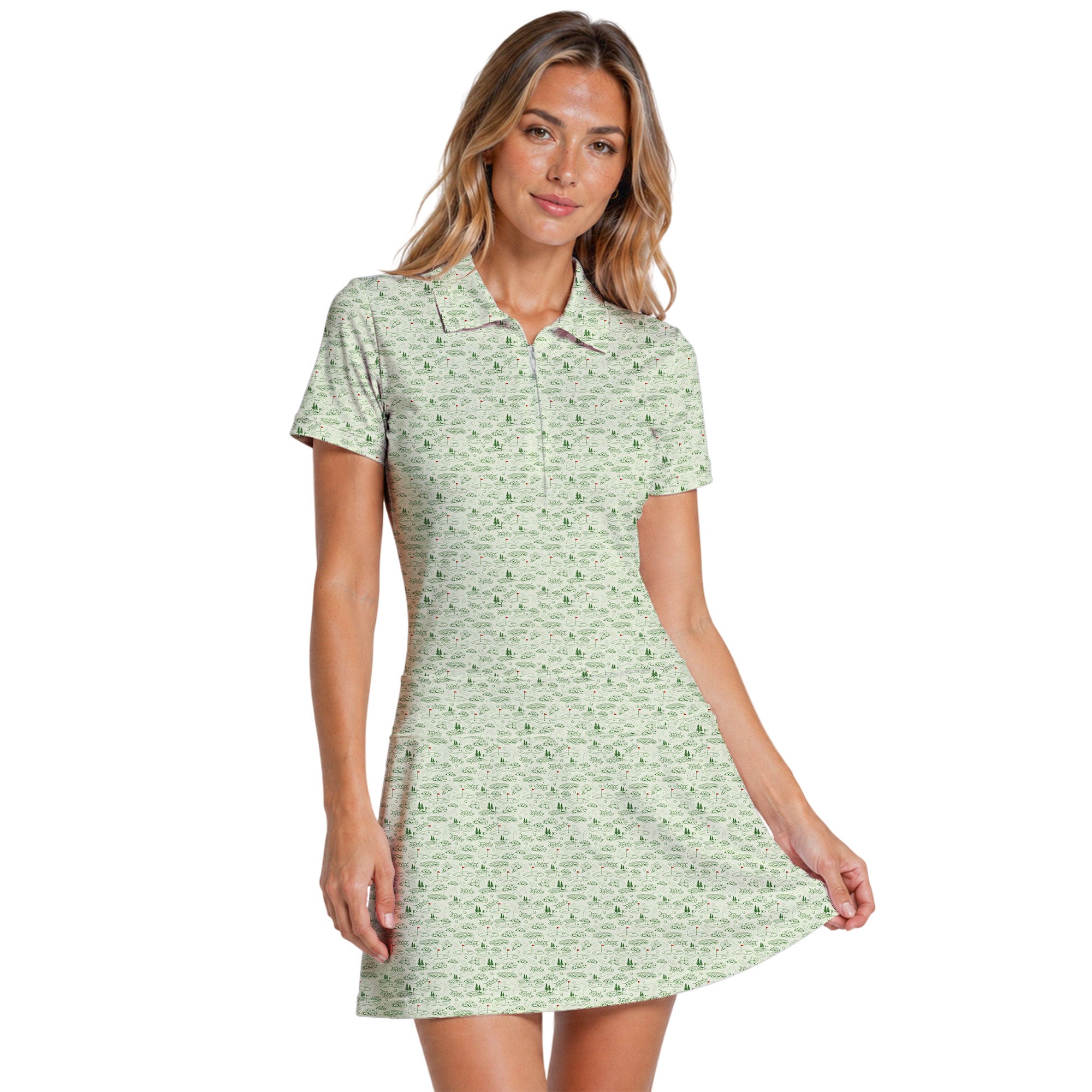 Amen Corner Short Sleeve Dress, Women's Golf Polo Dress, Golf