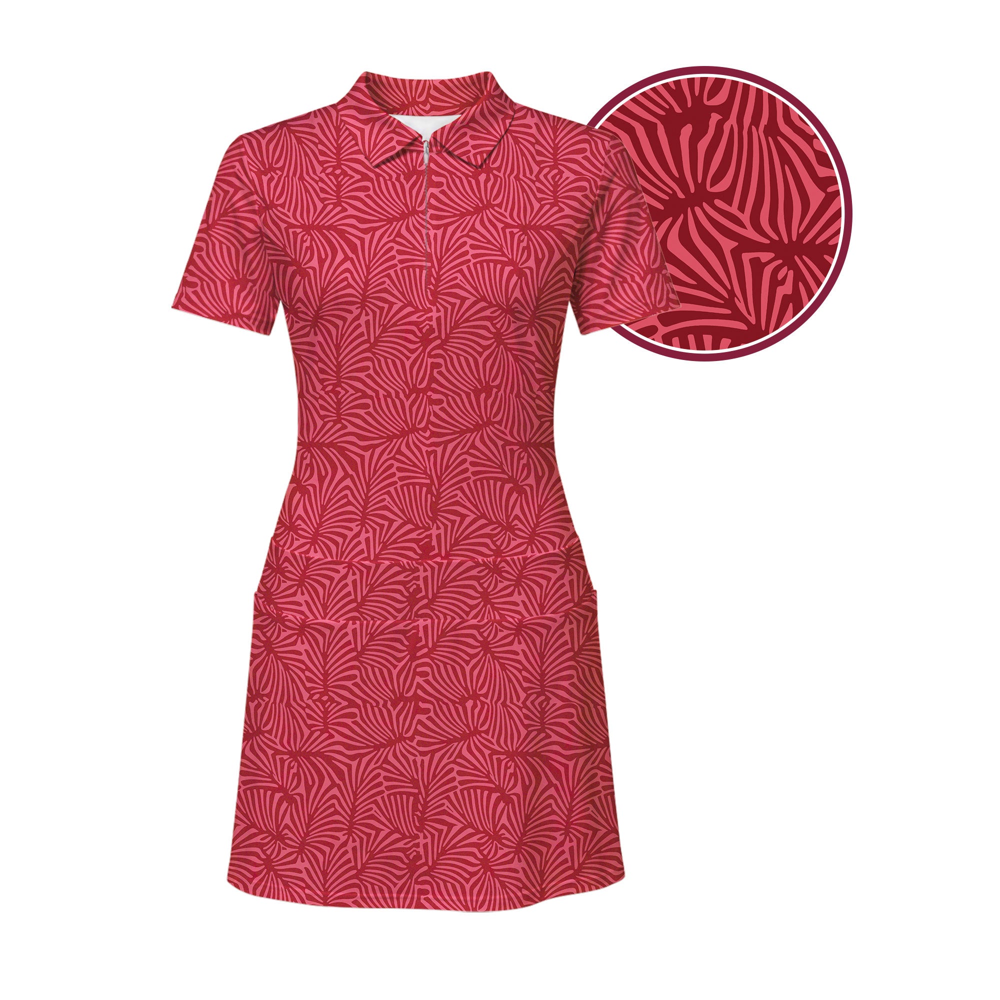 Palmetto Leaf Short Sleeve Dress