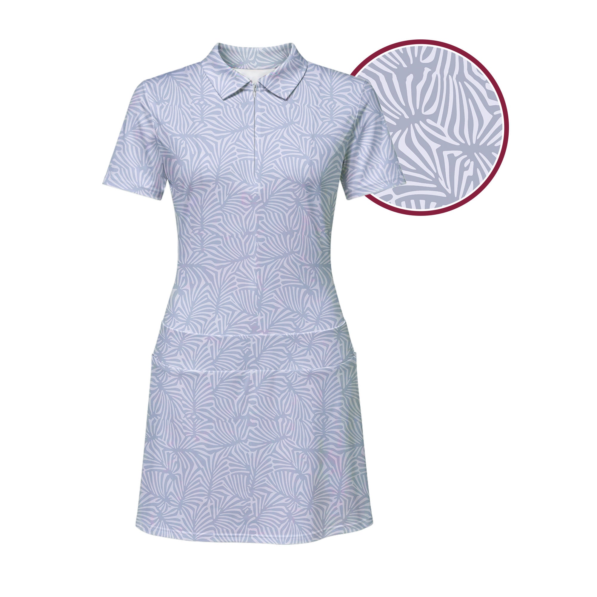 Palmetto Leaf Short Sleeve Dress