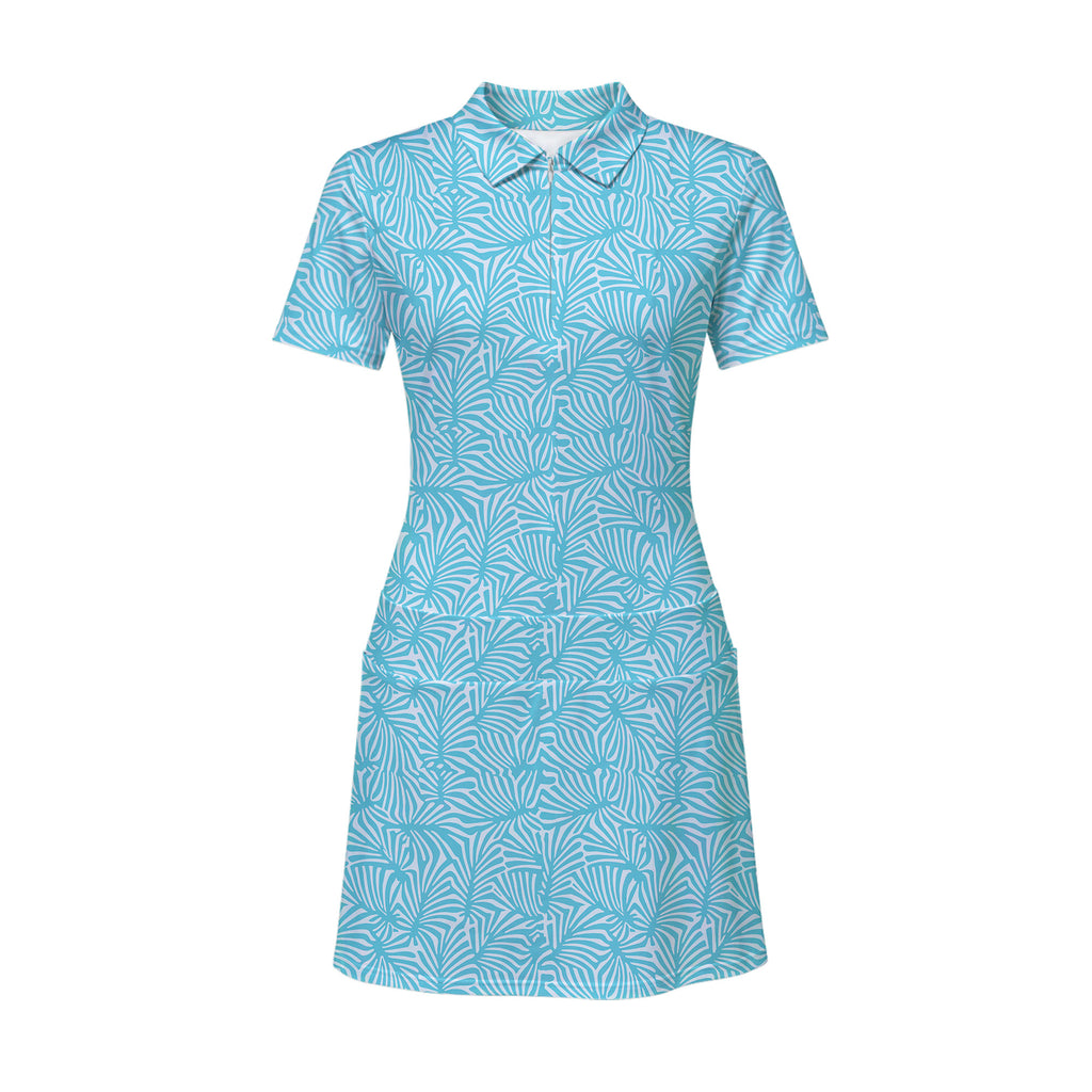Palmetto Leaf Short Sleeve Dress