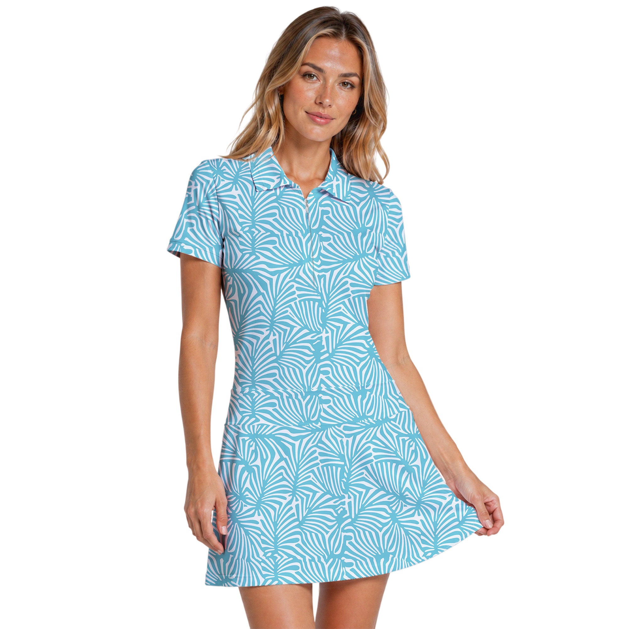 Palmetto Leaf Short Sleeve Dress