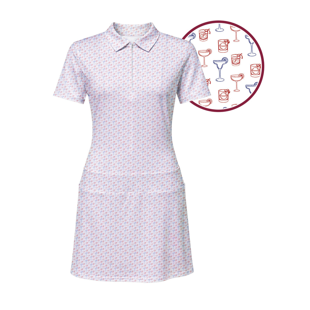 Red, White & Booze Short Sleeve Dress