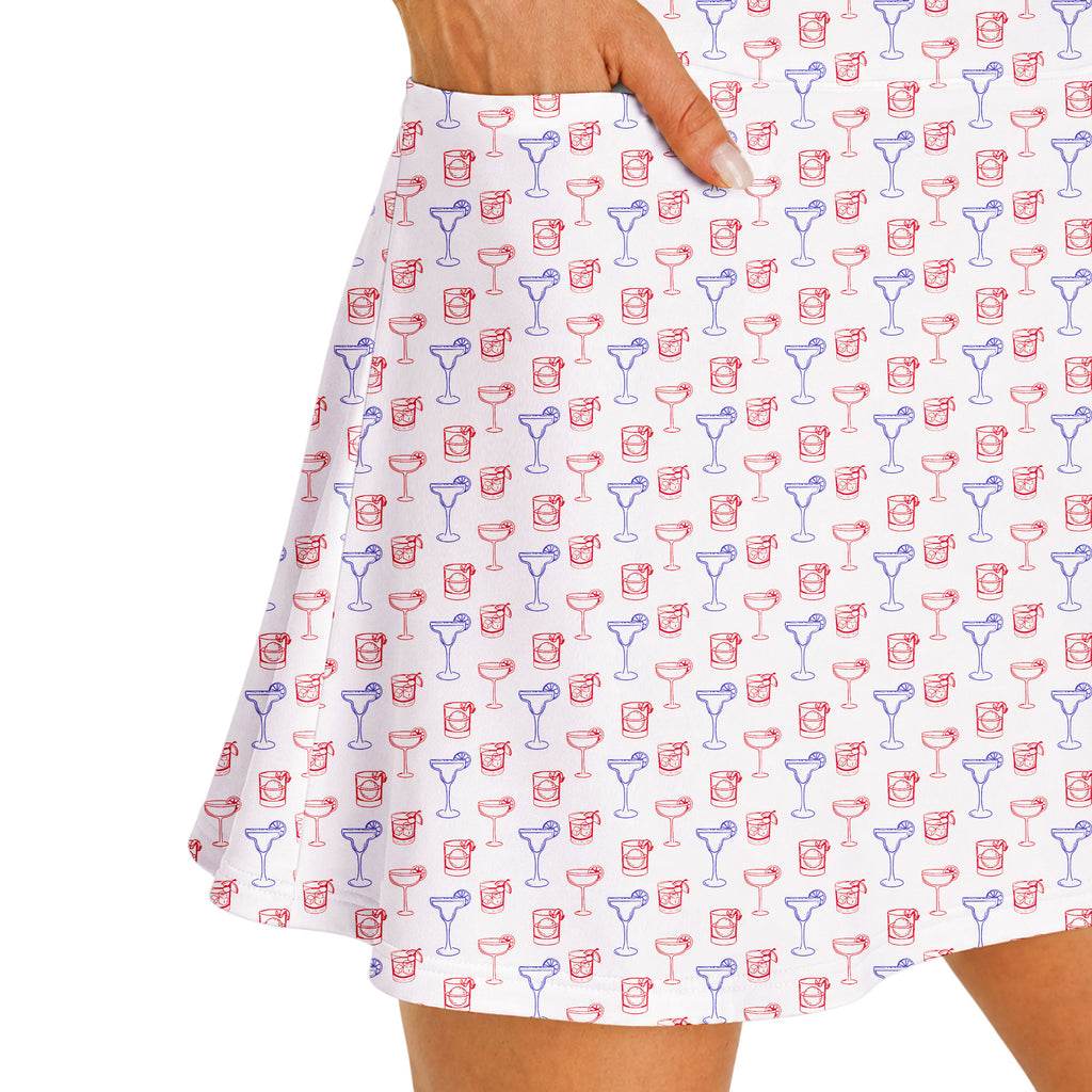Red, White & Booze Short Sleeve Dress