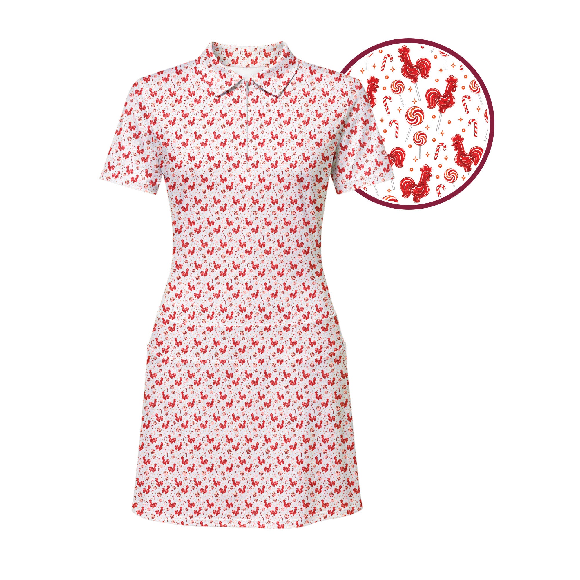 Rooster Lollipop Short Sleeve Dress