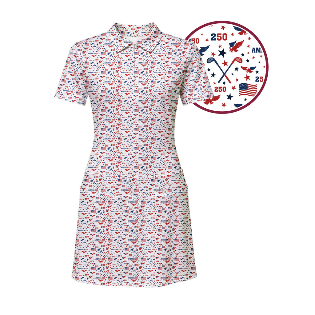 America 250 Fairways Short Sleeve Dress