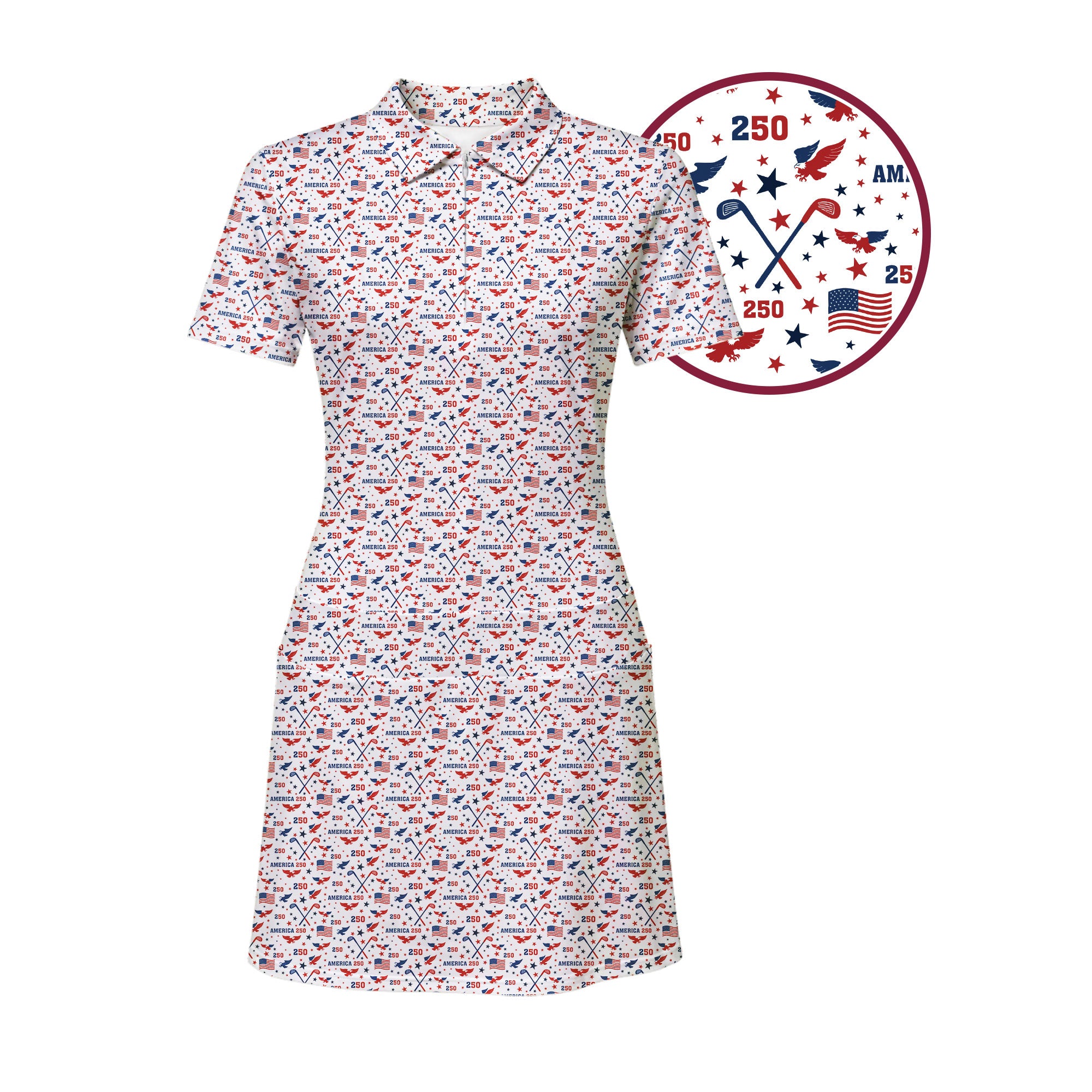 America 250 Fairways Short Sleeve Dress