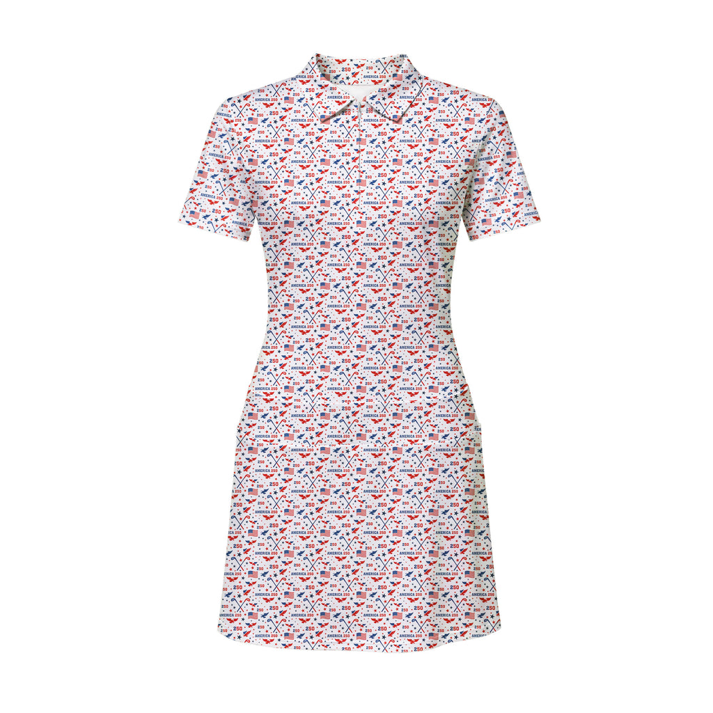 America 250 Fairways Short Sleeve Dress