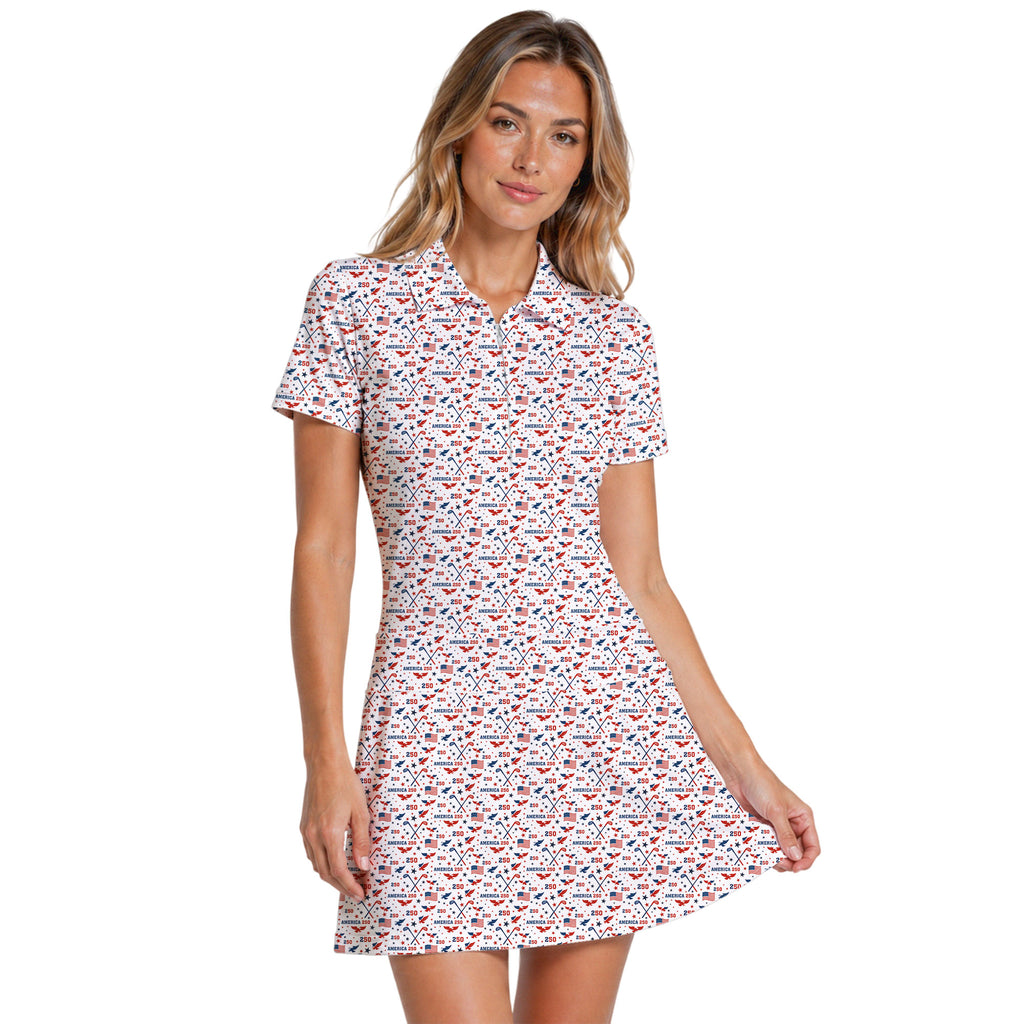 America 250 Fairways Short Sleeve Dress