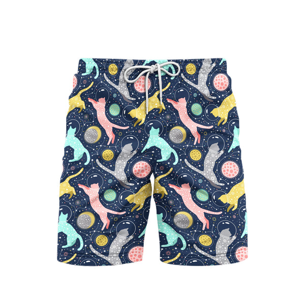 Cats Space Cosmic Beach Shorts For Men