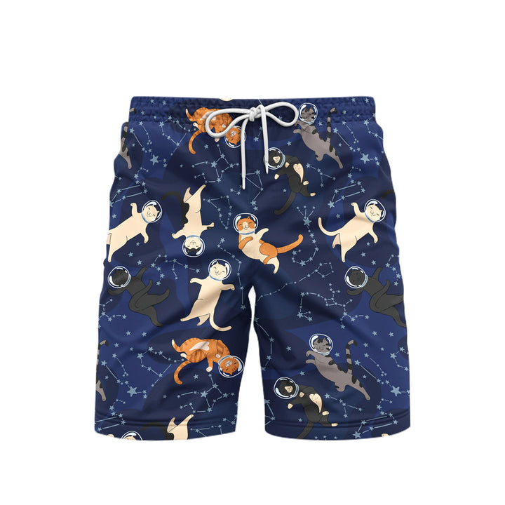 Space Cats Beach Shorts For Men