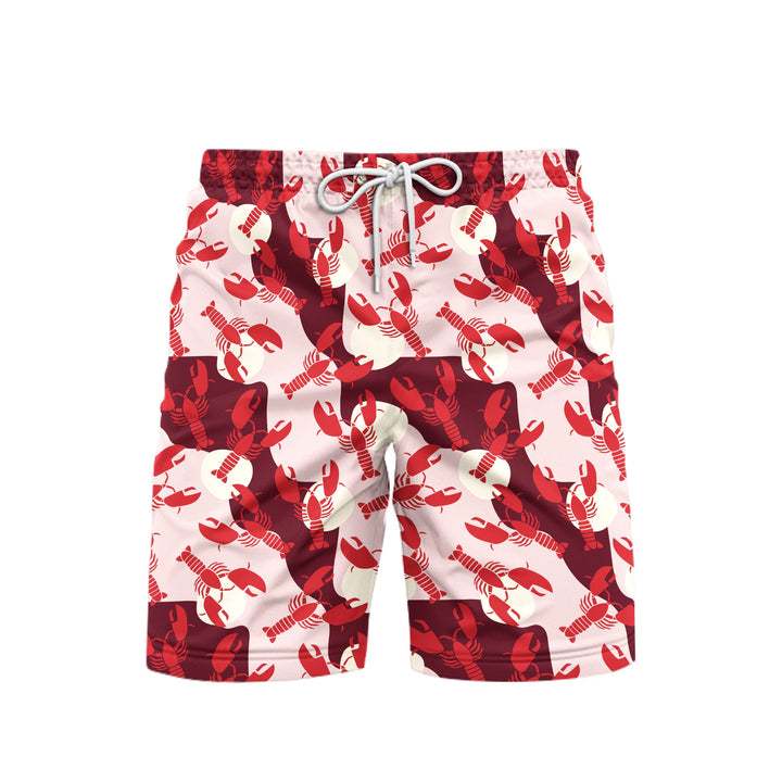 Retro Lobster Beach Shorts For Men