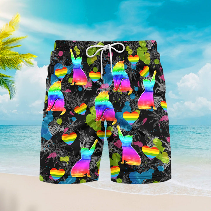 LGBT Cat Pride Month Beach Shorts For Men